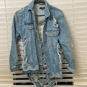 Misguided Ripped jean jacket Demim